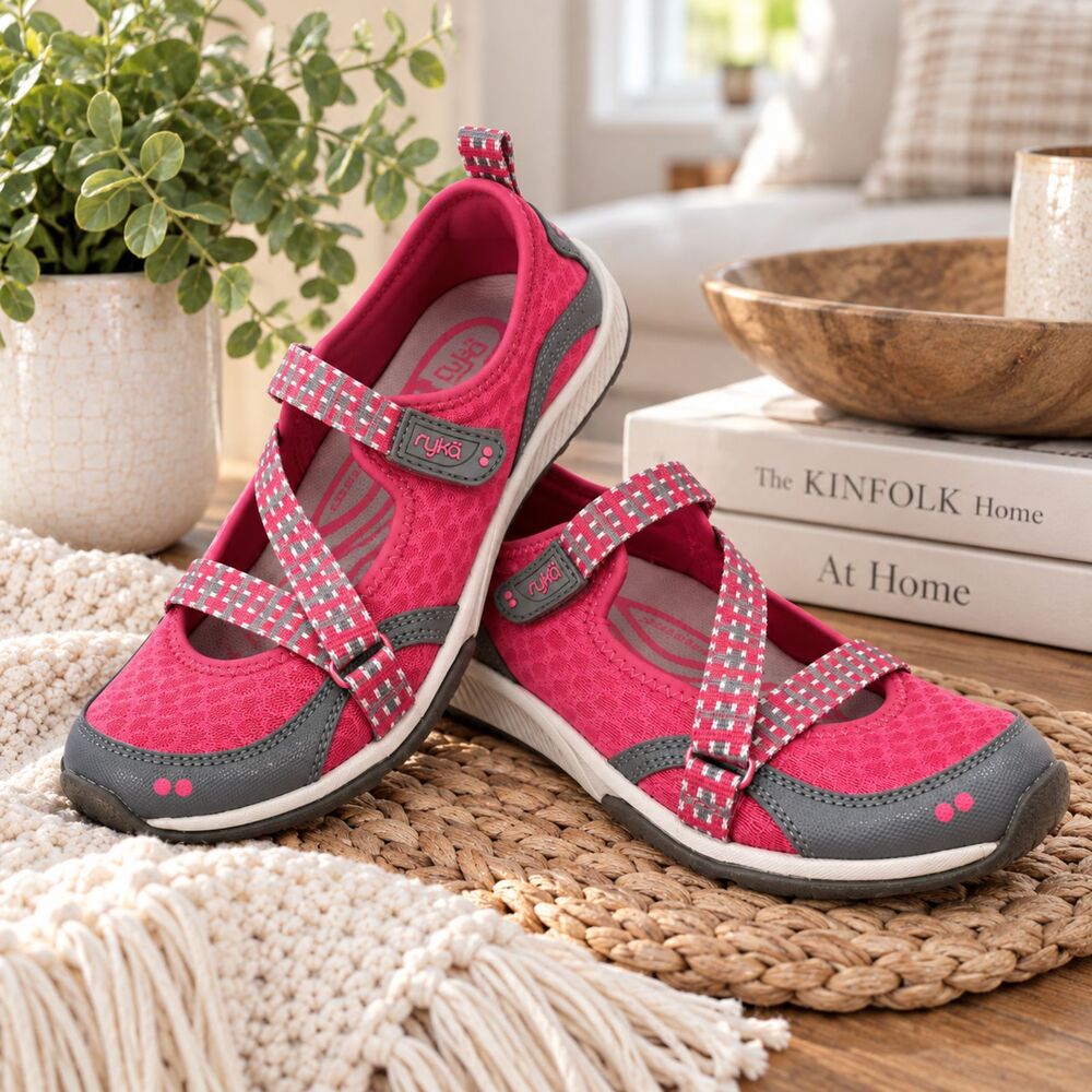 Ryka Kailee Pink Mary Jane Comfort Sneakers Walking Shoes Sporty Chic Size 5.5